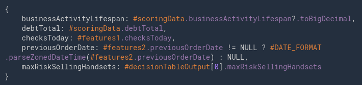 decision table credit scoring