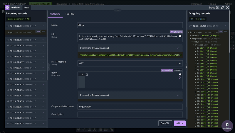 Drag and drop API response from outgoing records to Mock field